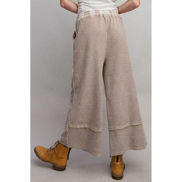 Easel Let's Chill Comfy Wide Leg Pants in Mushroom EB40797 - Picture 5 of 5
